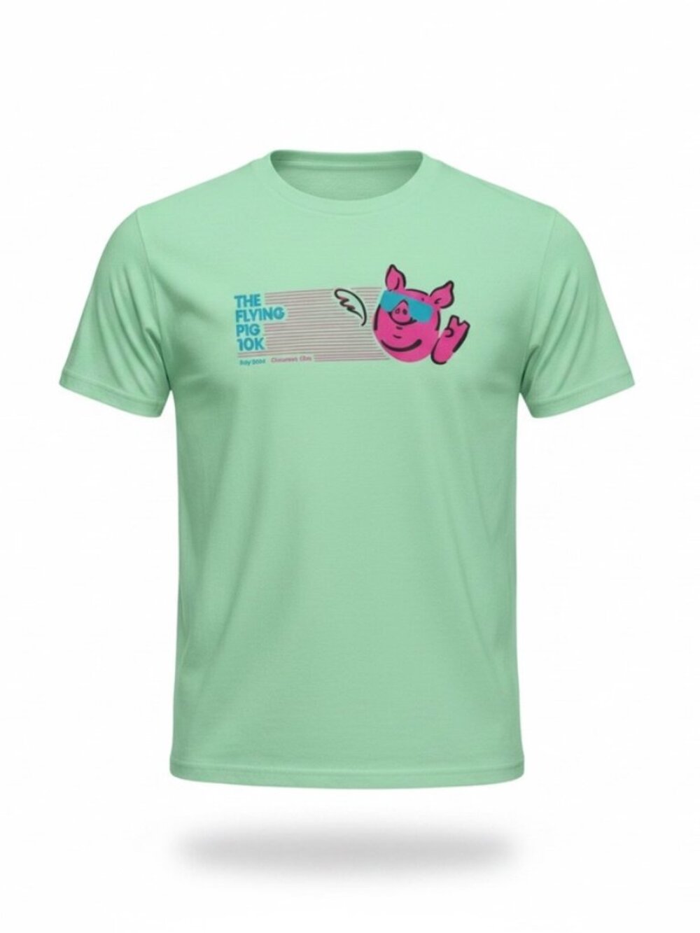 2024 Cincinnati Flying Pig 10K T-Shirt Size Medium Asics Unisex Neon Green